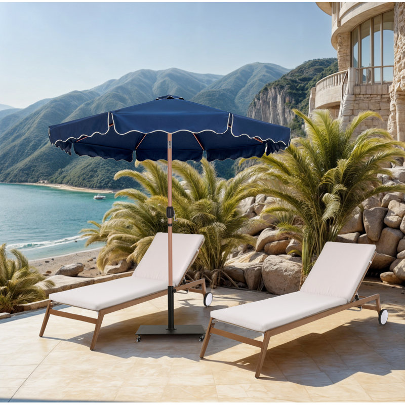 Ensemble de parasol en aluminium avec passepoil Amalfi