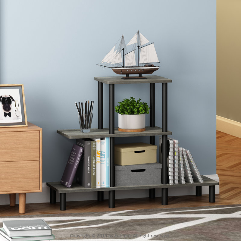 94 cm W Shelving Unit, French Oak Grey/Black