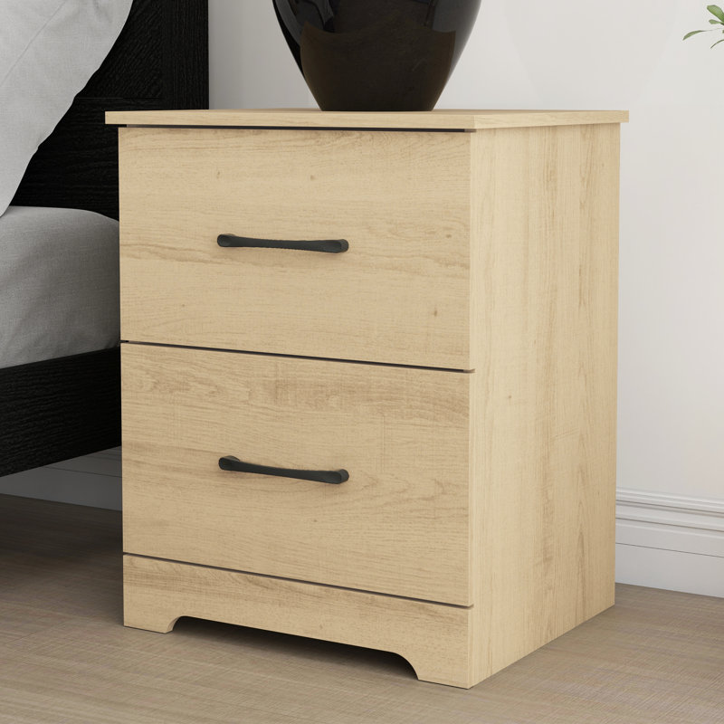 Arkia 23.7" H 2-Drawer Manufactured Wood Nightstand, Oslo Oak, Individual
