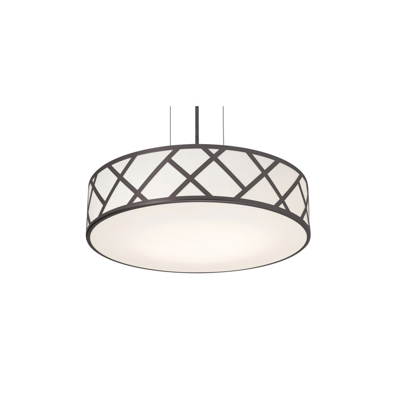 - Light White Drum Pendant, 42.75" H x 16.75" W x 16.75"D