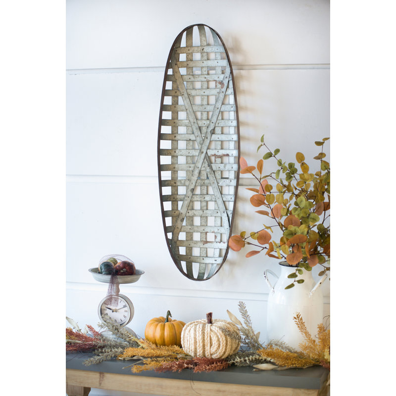 Art mural en métal 12,5 "x 3" x 37,5 "avec motif de grille