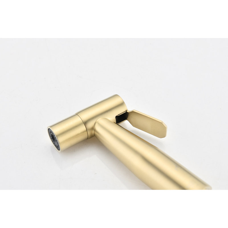Hygienic Handheld Bidet - Brushed Gold Metal Finish, Corrosion For Easy Maintenance And Toilet Use Metal, Hygiene Enhancer With Adjustable Spray , To Maintain