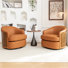 Faux Leather Swivel Barrel Chair