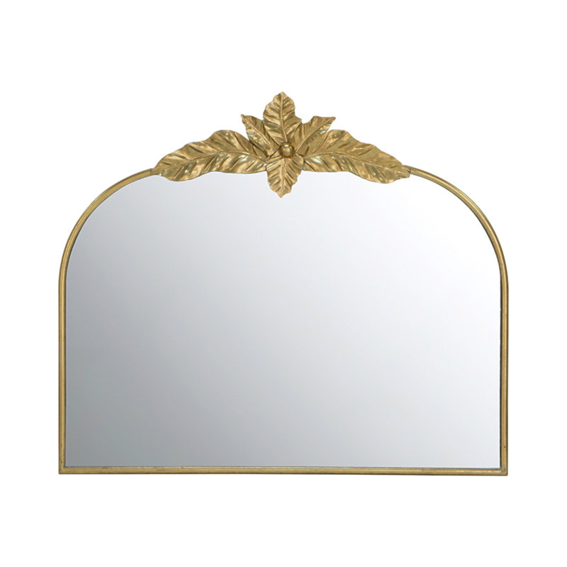 39.5" X 35" Gold Arched Mirror With Metal Frame, Wall- Mounted Mirror For Living Room Bedrrom, 35" x 39.6"