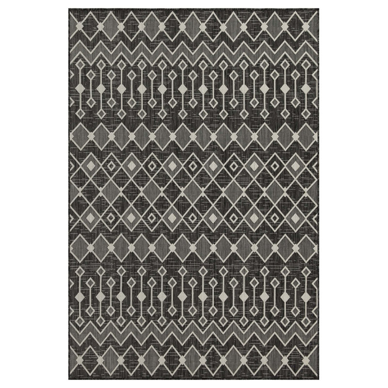 Sunshine Anthracite Indoor/Outdoor Area Rug, Runner 2'7" x 7'3"