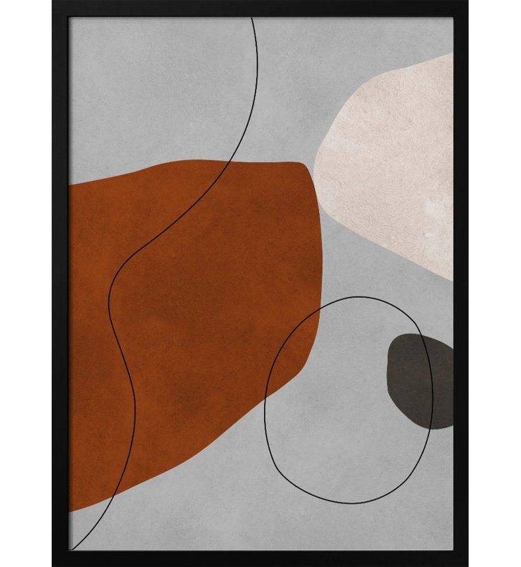 "Expressive conceptual" Framed Textured Wall Art, 40" H x 30" W, Black