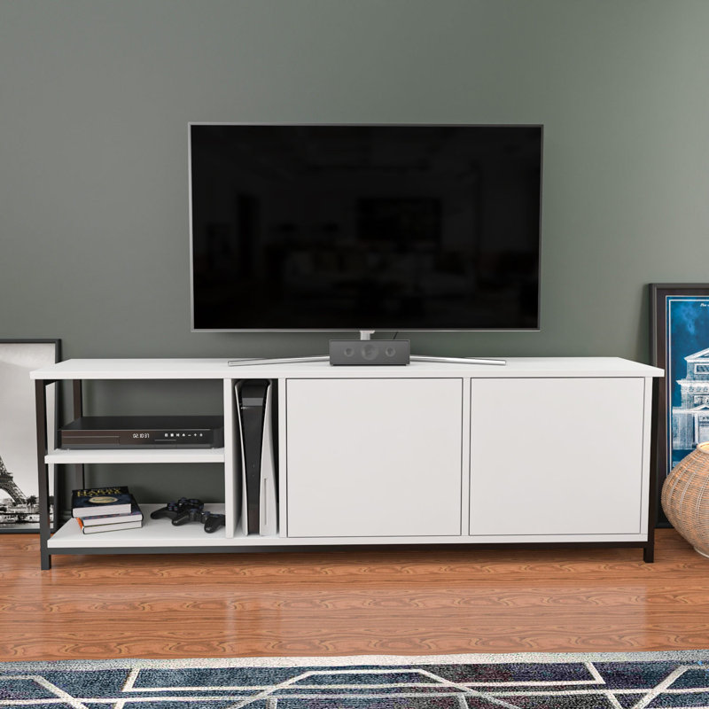TV Stand, White/Black