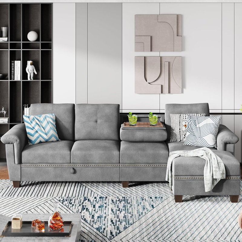 Canapé modulaire Audrye, Gris clair