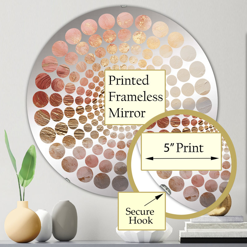 Miroir décoratif Vortex, 23,6 po x 23,6 po
