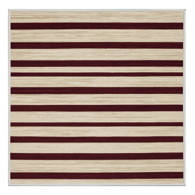 Machine Washable Horizontal Stripes Beige Area Rug