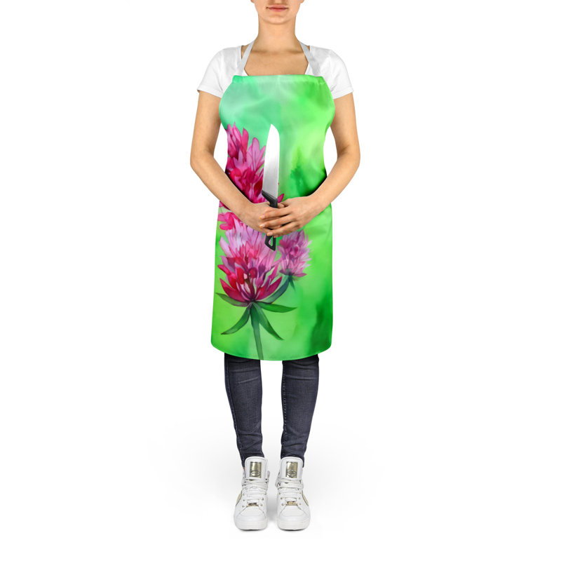 Tennessee Iris in Watercolor Apron, Vermont Red Clover