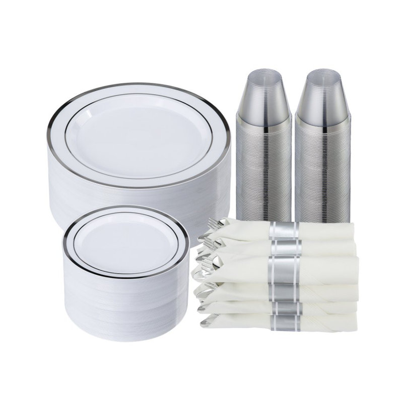 Service de vaisselle en plastique pour assiettes jetables en plastique