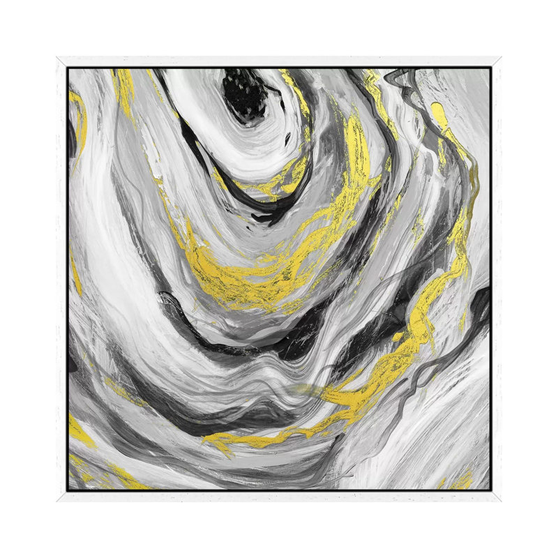 Bold Agate I by Carol Robinson - Print on Canvas, White Framed, 45.72 cm H x 45.72 cm W