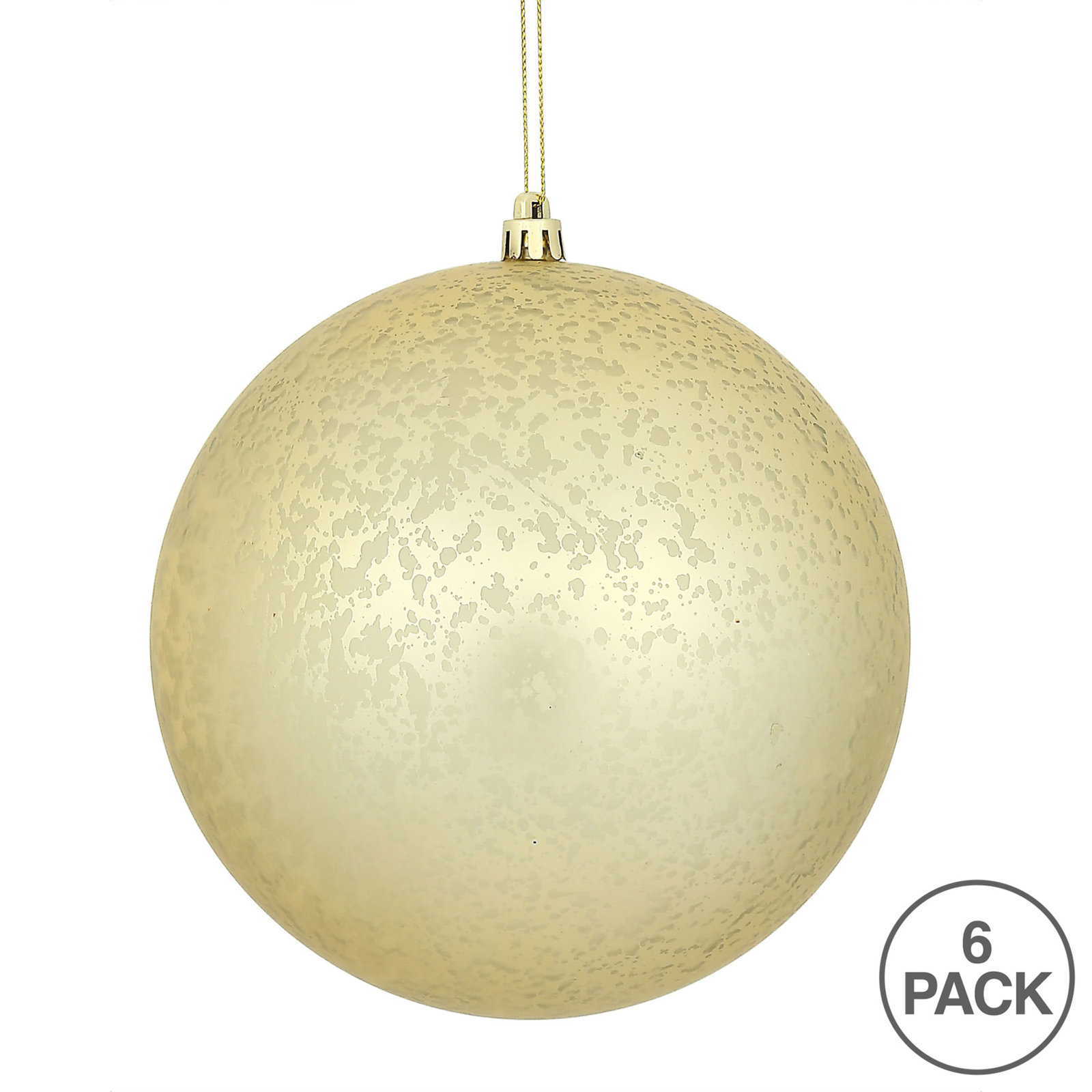 Shatterproof Bauble, Champagne, 4" H x 4" W x 4" D