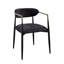 Ensemble de 2 chaises de salle à manger Jaramillo en chenille noire avec accoudoirs décoratifs dorés