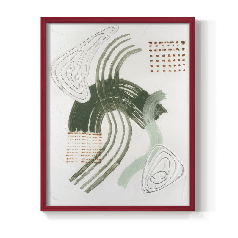 Jade Rhythm I, reproduction encadrée - bois massif, H 21 po x l 17 po, Rouge