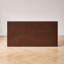 Table basse rectangulaire en hévéa massif avec tablette de rangement inférieure, style moderne du milieu du siècle, pieds inclinés, couleur noyer brun