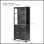 Vitrine de 76,75 po de hauteur avec portes en verre, lumières DEL et verre à 3 côtés pour les couloirs, le salon, la cuisine et le bureau-134531408