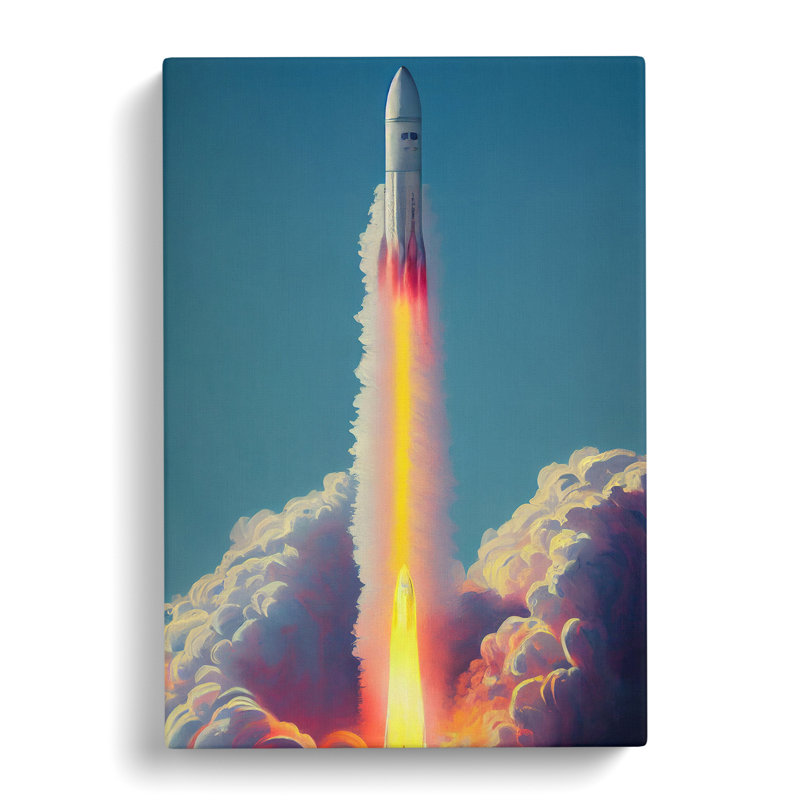 Enigmatic Spaceship Rocket - Wrapped Canvas, 76cm H x 50cm W