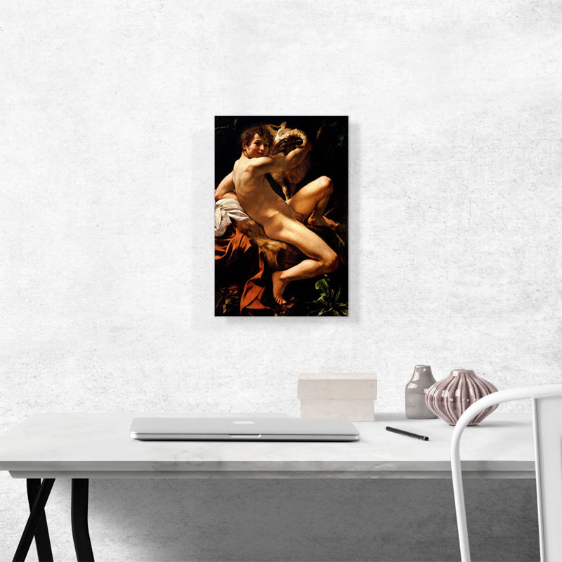 «Saint John The Baptist Youth with A Ram» - impression, H 18 po x l 12 po x 1,5 po