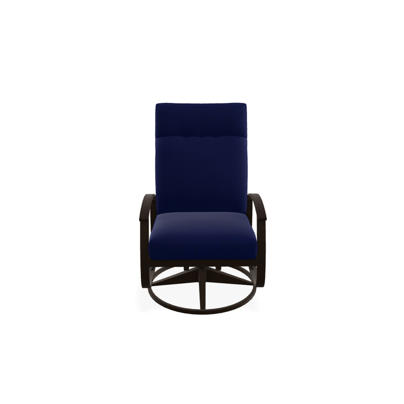 Belle Isle Outdoor Swivel Lounge Chair, Canvas Navy Sunbrella® Canvas, Kona P10, Textured Kona