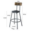 Ensemble de table de bar ronde et tabouret avec tablette, tabouret rembourré avec dossier