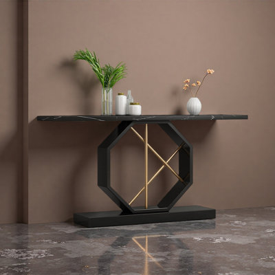 Console géométrique en faux marbre