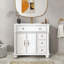 Meuble-lavabo Mid-Century avec base romaine, blanc-431515782