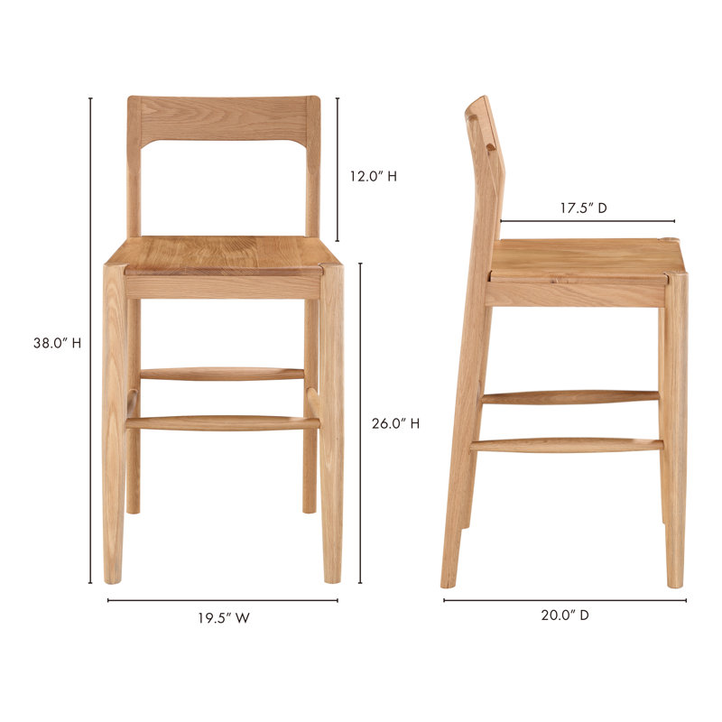 Bar and Counter Stool, Natural, Counter Stool (26" Seat Height)