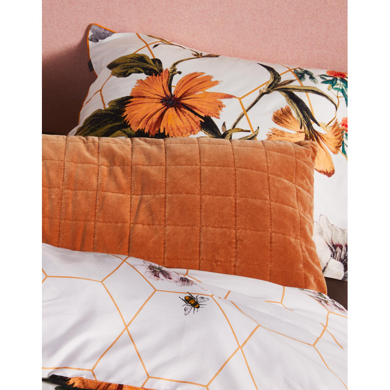 Julia Cotton Solid Colour Bedspread, W270 x L265cm, Orange