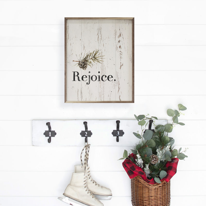 Rejoice Pinecone Whitewash, H 20 po x l 16 po