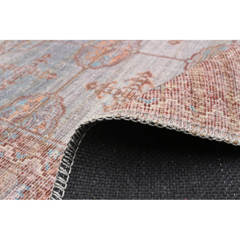 Tapis bleu à tissage plat Jaicen, Rectangle 7 pi 8 po x 10 pi