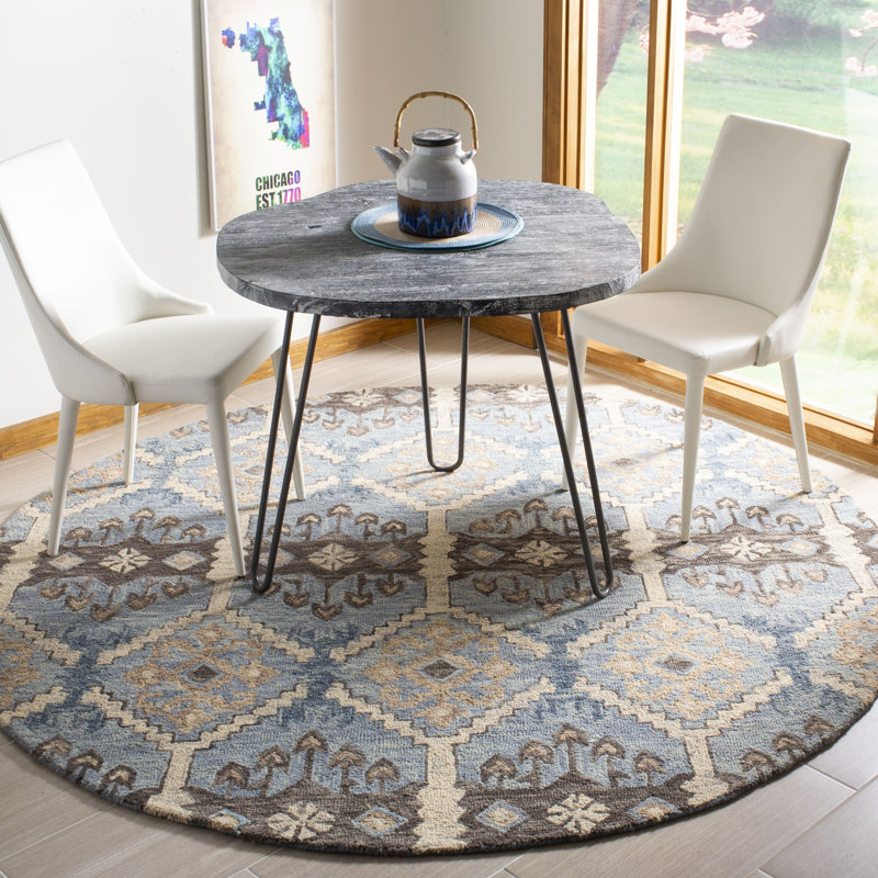 Posada Hand Tufted Wool Southwestern Rug, Round 7'