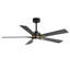 Ventilateur de plafond 52 po avec lumières DEL et télécommande Selvidge, moteur CC réversible silencieux à 6 vitesses, 5 pales en contreplaqué, tiges verticales de 5 po / 10 po, minuterie-139012782