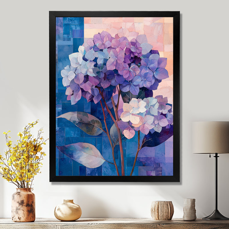 Murray - Floral Canvas Wall Art, H 32 po x l 16 po, Reproduction encadrée d'une seule photo, Noir, noir, noir, noir
