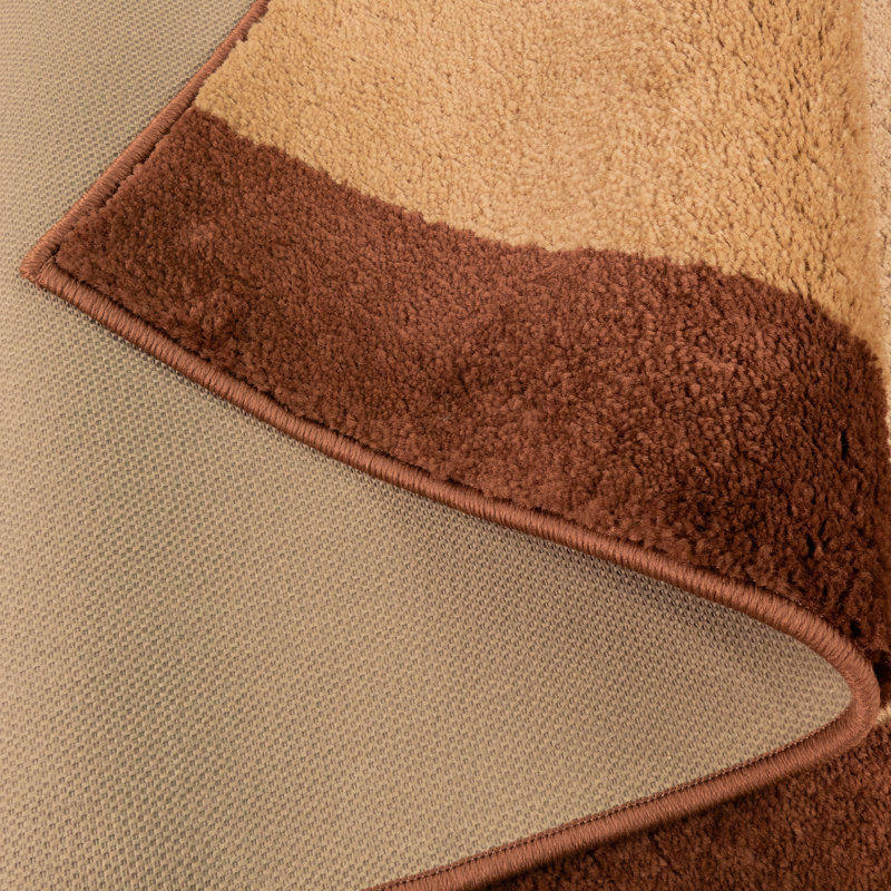Custom Size Non Slip Antibacterial Soft Touch Pile Bordered Design Beige Color Runner Rug, Runner 2'2" x 15'