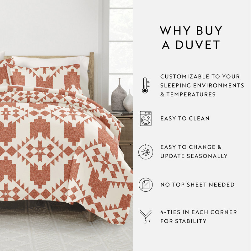 Clay Adobe Diamond Reversible Twin XL Duvet Cover Set