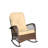 Outdoor Wicker Rocking Chair With Wide Seat, Thick, Soft Cushion, Rattan Rocker W/Steel Frame, High Weight Capacity For Patio, Garden, Backyard, Shallow Brown Cushion-89671406