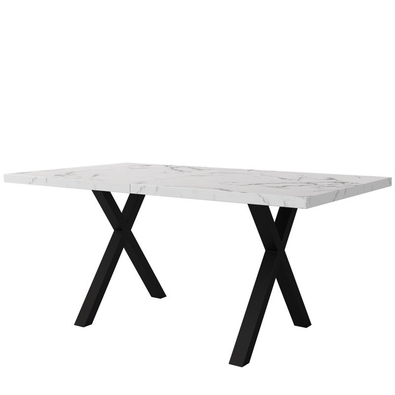 Dining Table With Cross-leg, White