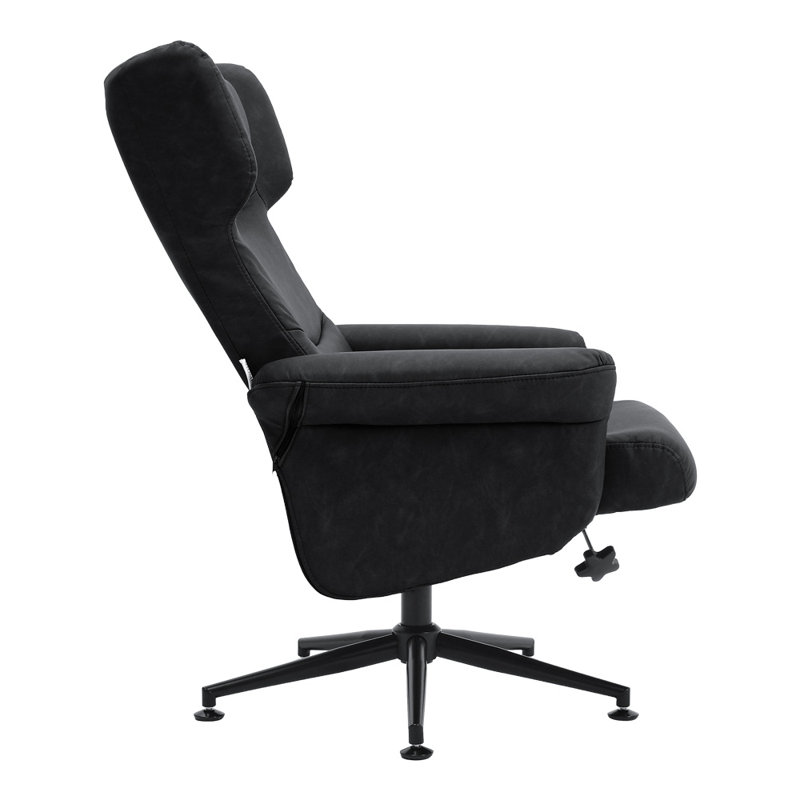 64cm Wide Swivel Standard Recliner, Black