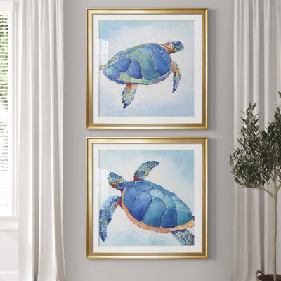 «Galapagos Sea Turtle I», ensemble de 2 reproductions d'art