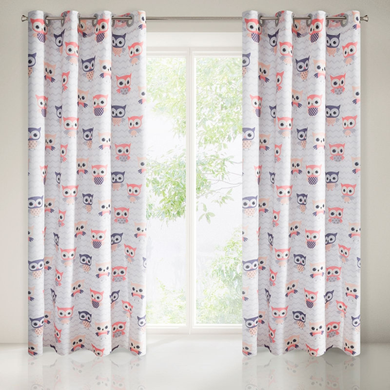 Callam Semi -transparent Curtains Single Panel, Rose