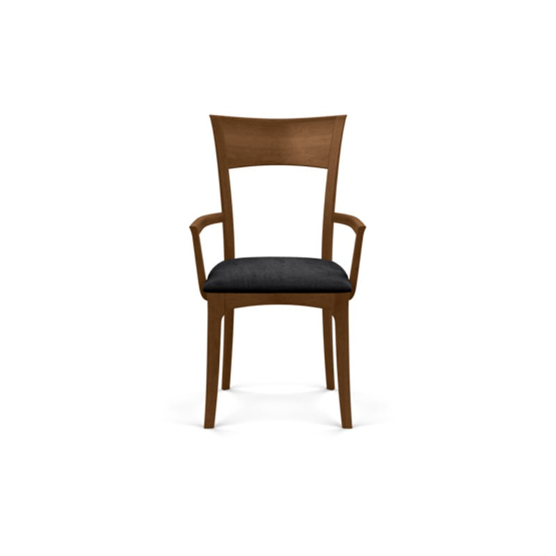 Ingrid Upholstered Arm Chair, Saddle Cherry, Microseude Onyx