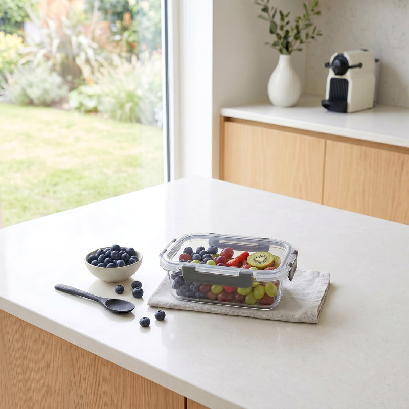  Rangement pour aliments 1040 ml en verre borosilicaté