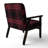 'Fetullah Green And Orange Checked Tartan - Upholstered Patterned Accent Arm Chair-690496931-690496934