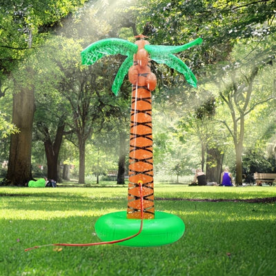 Arroseur de palmier gonflable 61 "pour enfants, jet d'eau d'extérieur pour la cour, la piscine et la plage - cocotier hawaïen, arroseur gonflable pour les garçons et les filles