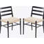 Ensemble de 2 chaises de salle à manger avec sièges en corde tissée et structure en métal robuste pour la cuisine moderne ou le salon.