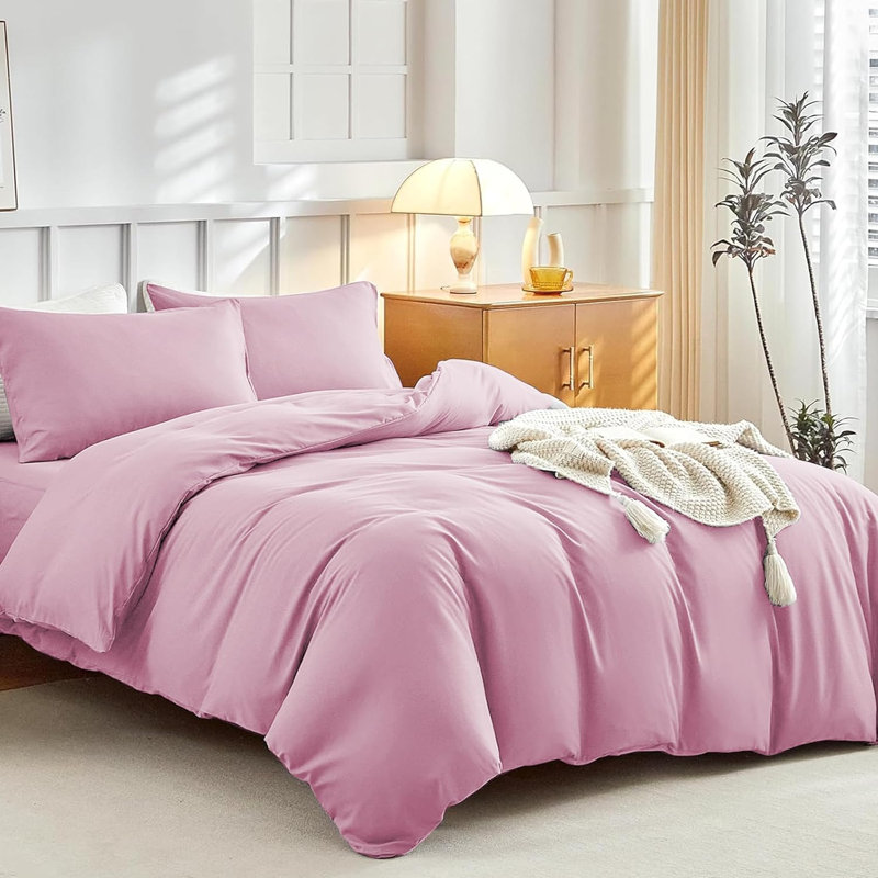 Microfiber Solid Colour Duvet Cover Set