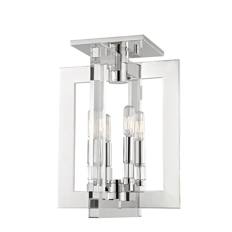 Wellington 4 - Light Semi Flush Mount, Polished Nickel