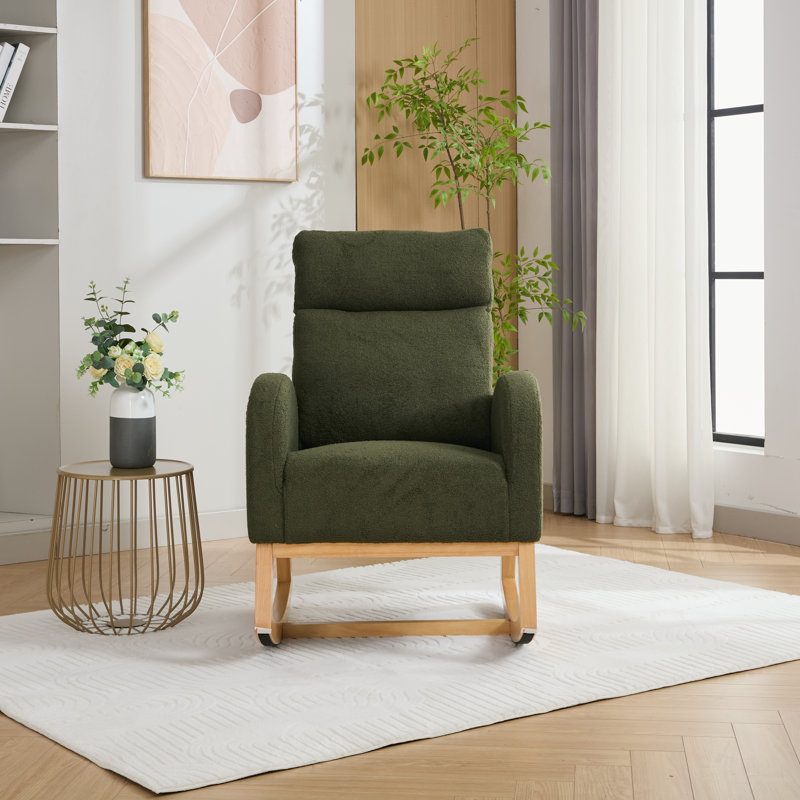 Solid Wood Rocking Chair, Green